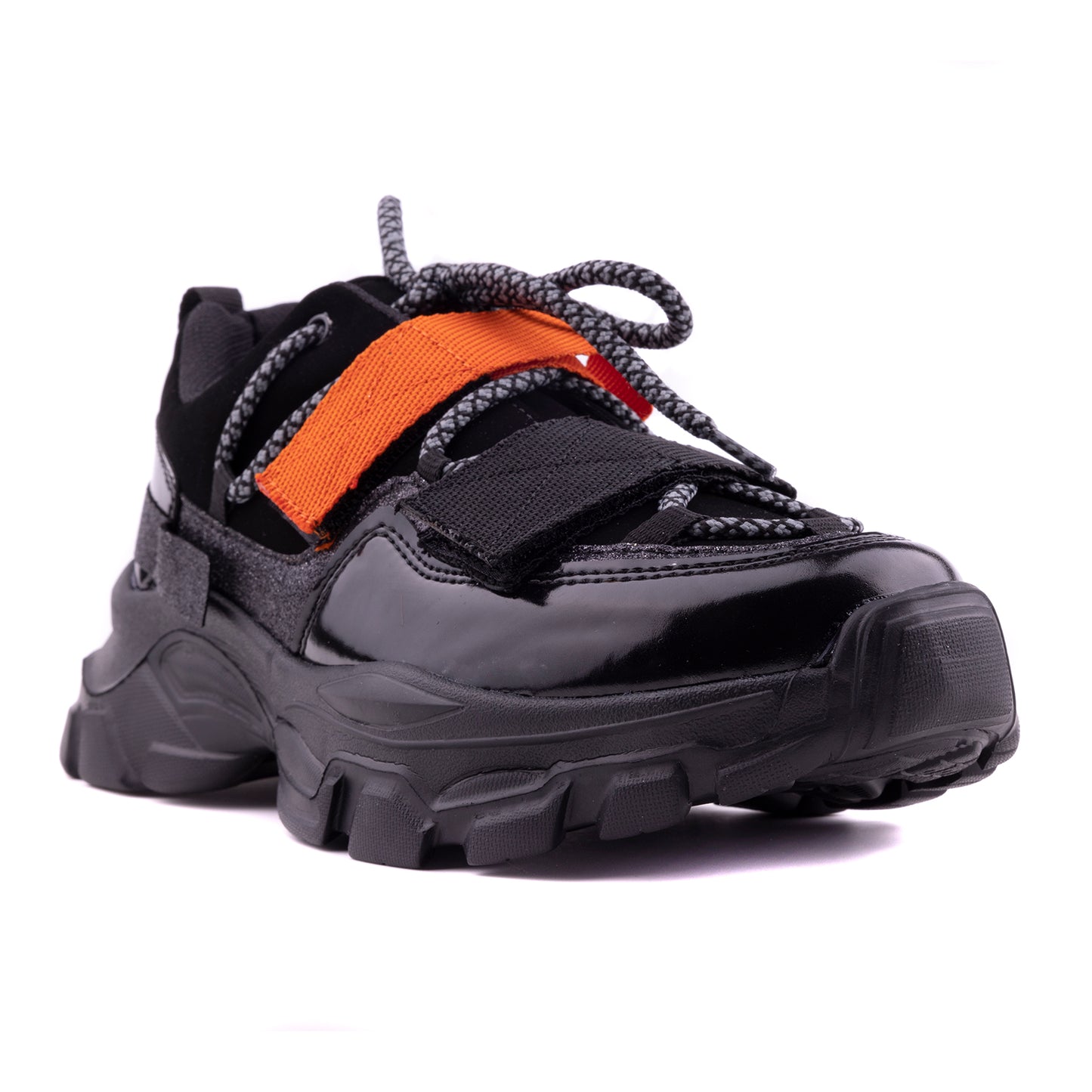 Pasomia 075 Women Sport Sneakers for walking, Black Orange