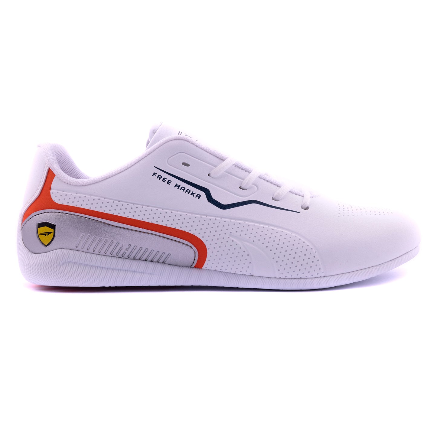 Men Sneakers for Walking, White Orange