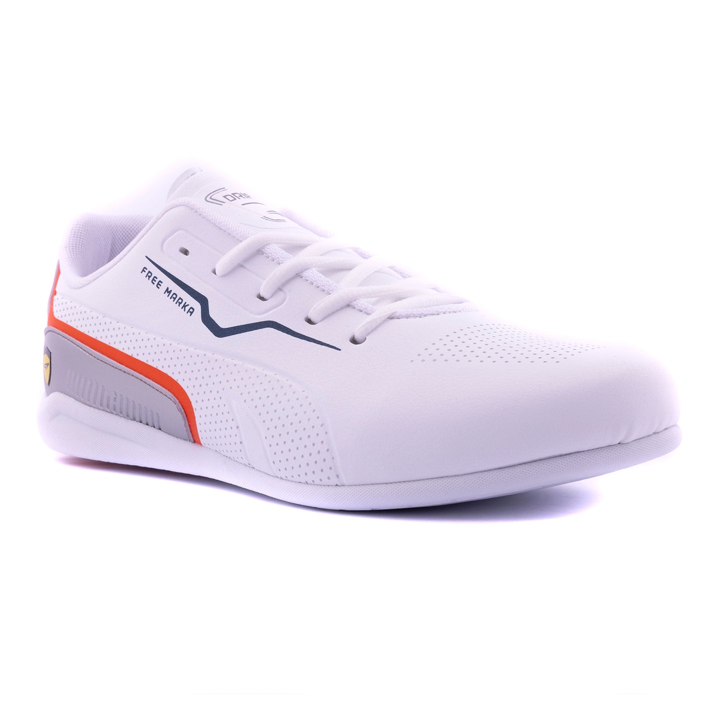 Men Sneakers for Walking, White Orange