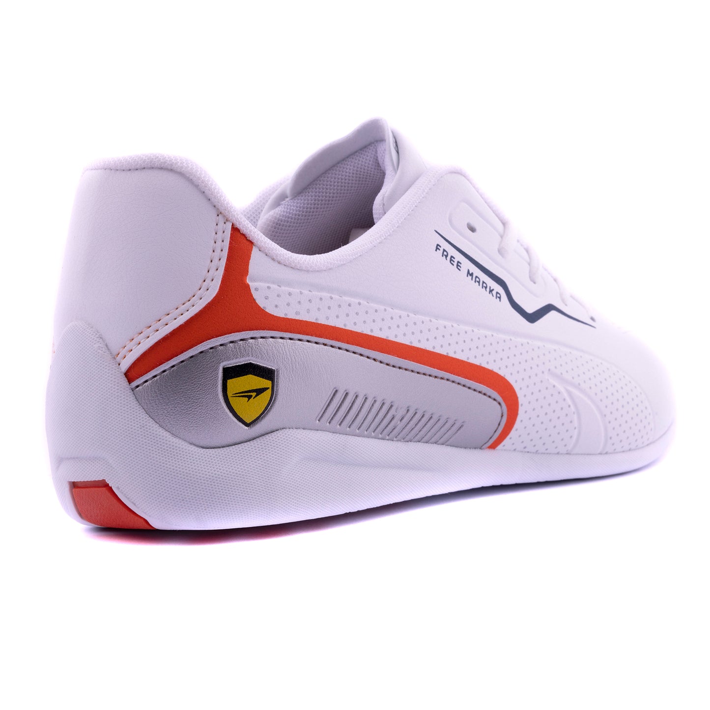 Men Sneakers for Walking, White Orange