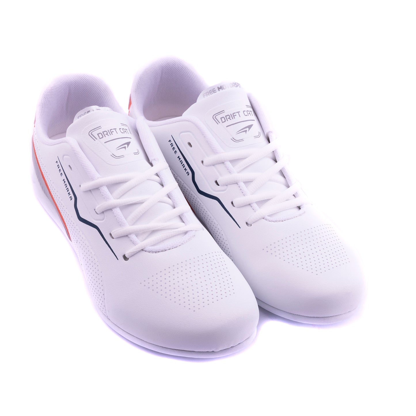 Men Sneakers for Walking, White Orange