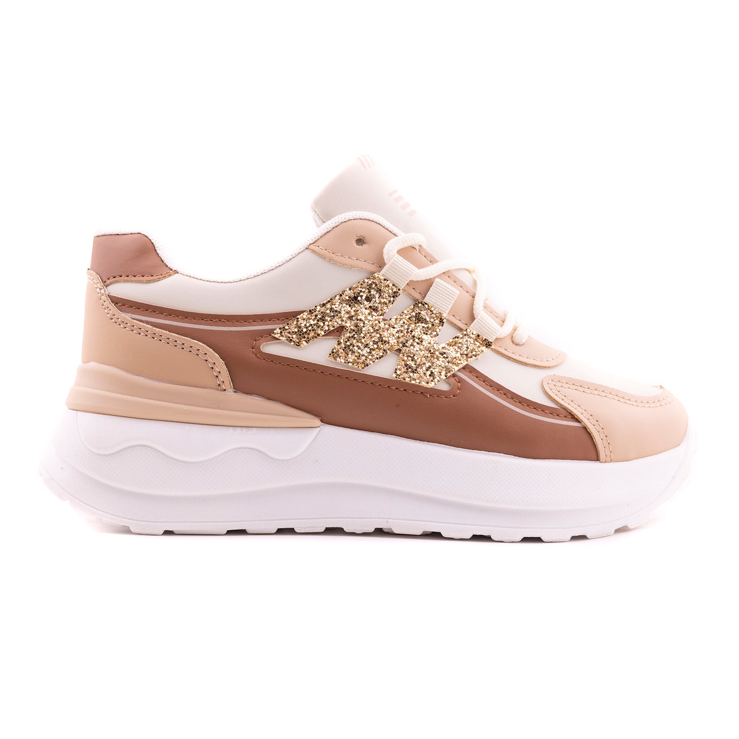 Women Sport Sneakers, Beige Khaki