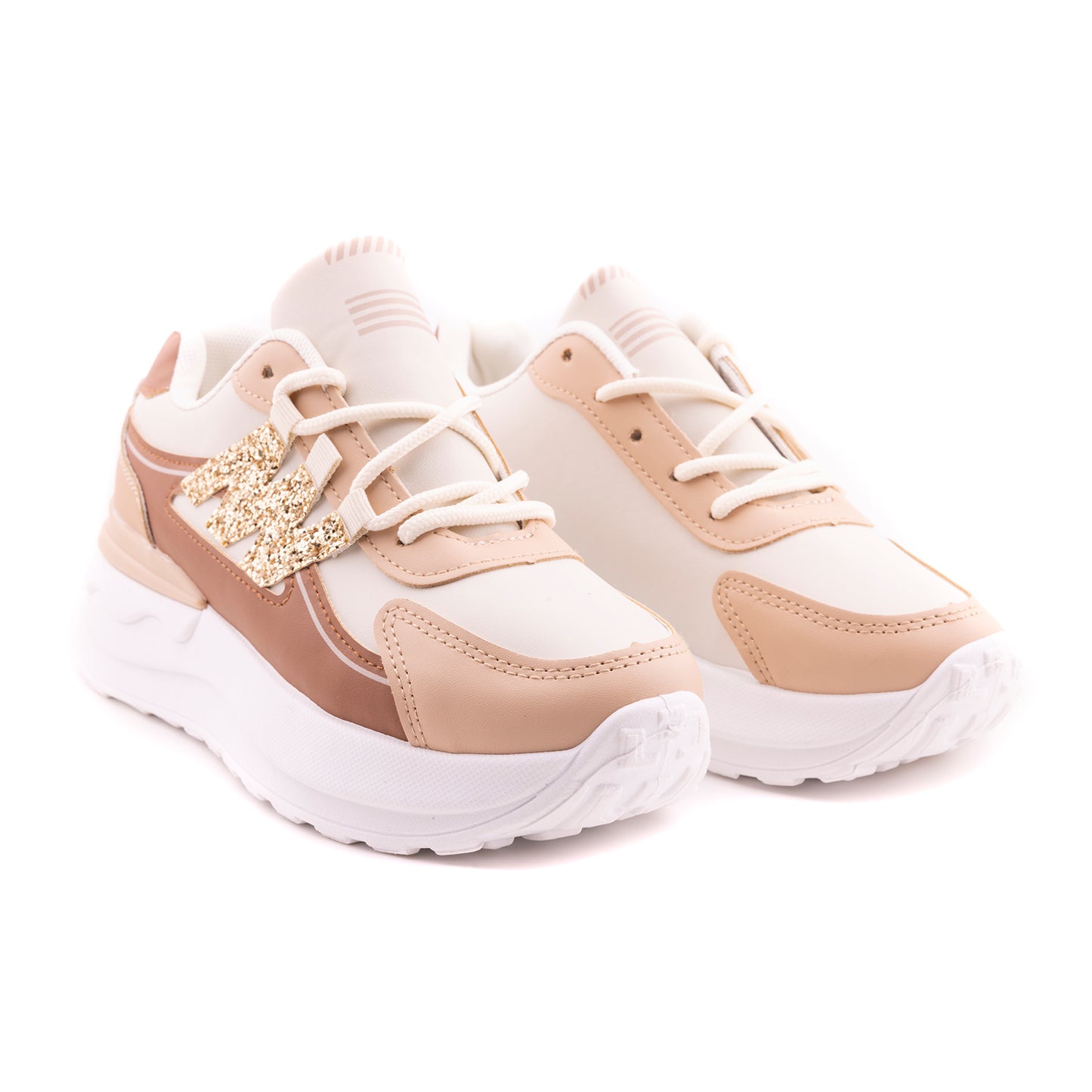 Women Sport Sneakers, Beige Khaki