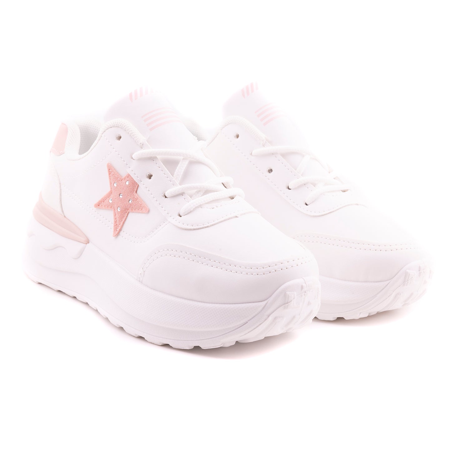 Women Sport Shoes, White Pink